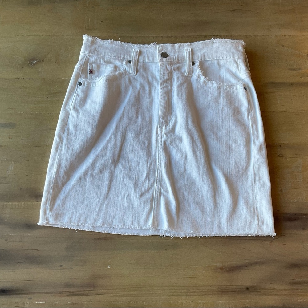 AG Adriano Goldschmied White Denim Mini Skirt